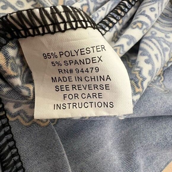 Magic Womens Yellow & Blue Paisley Boho Summer Maxi Dress Spaghetti Straps Large - Picture 12 of 12